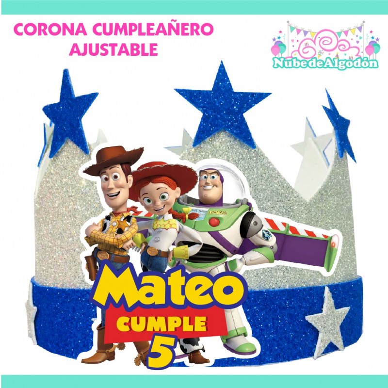 Corona festejado/a Cumpleaños Toy Story Personalizado - Nube de Algodón  Chile