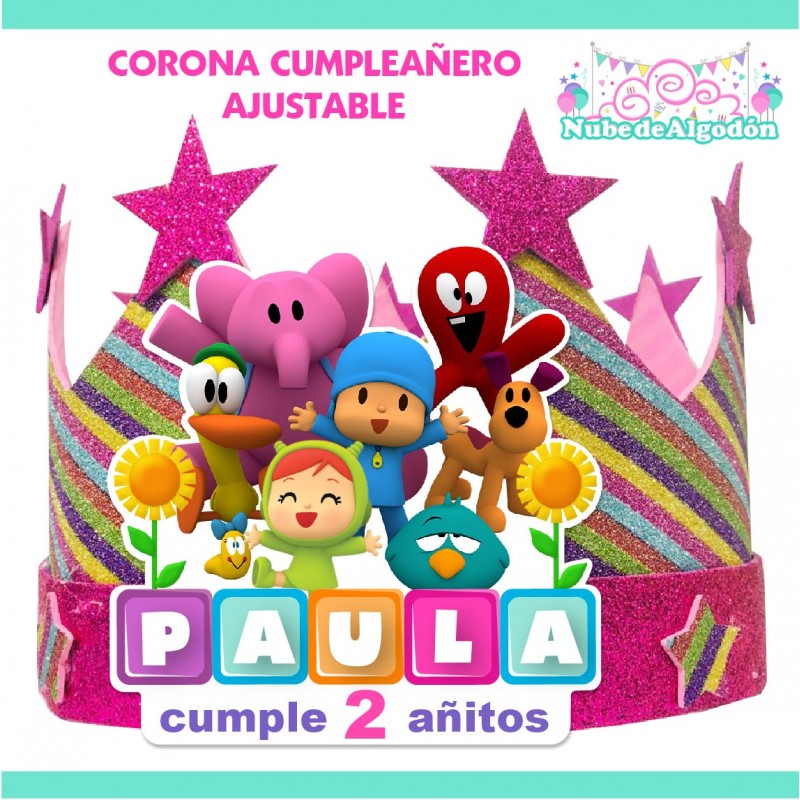 Cotillón Pocoyo Cumpleaños Personalizado Niñas - Nube de Algodón Chile