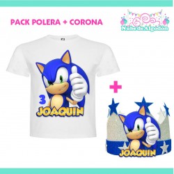Pack Sonic Polera Corona...
