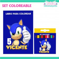 Set Colorear Sonic Libro...