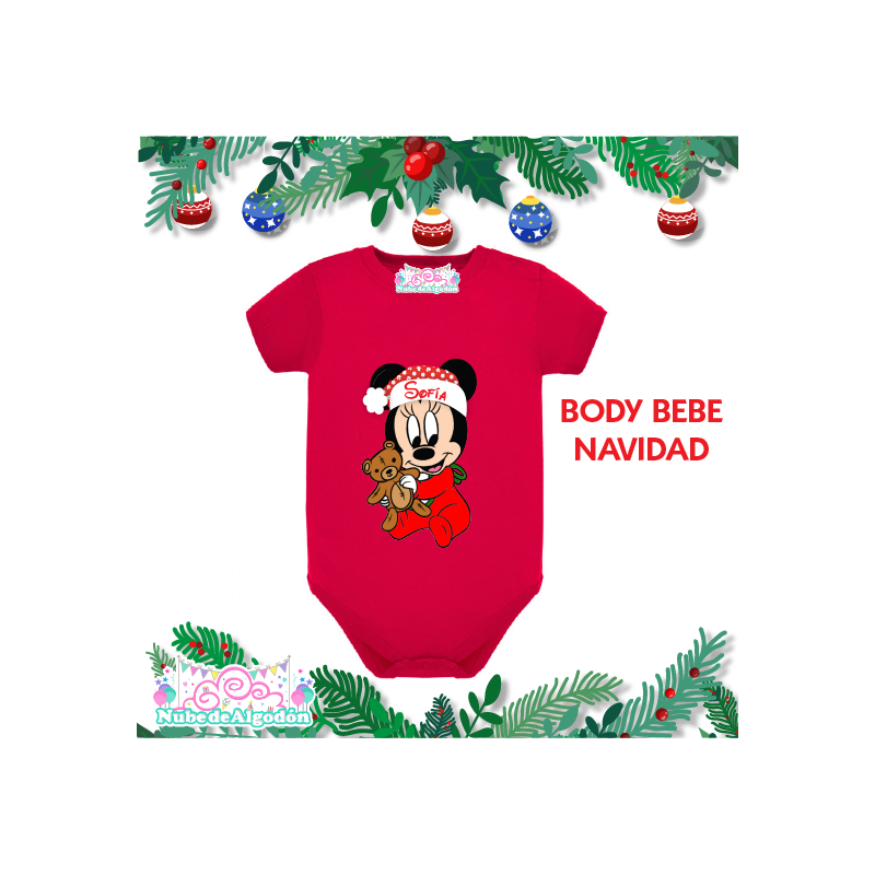 Body Bebé Navidad Baby Minnie Personalizado - Nube de Algodón Chile