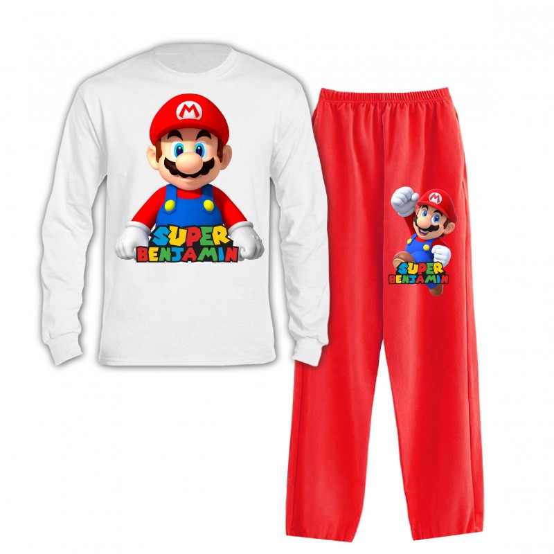 Pijama Mario Bros Niños Personalizado - Nube Algodón Chile