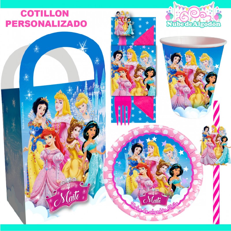  Cotillón Cumpleaños Princesas Disney Personalizado Niñas
