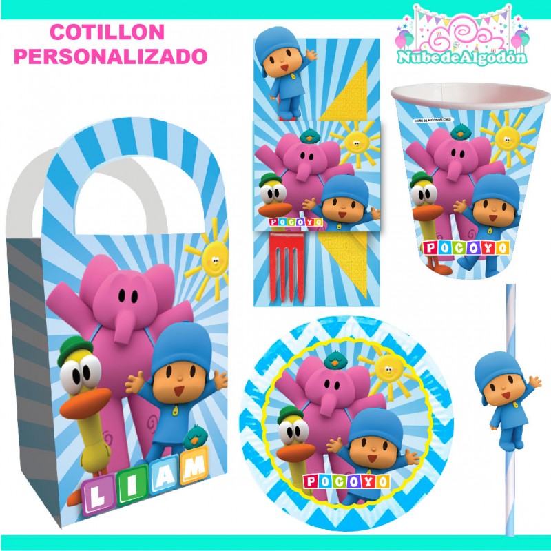 Cotillón Pocoyo Cumpleaños Personalizado Niños - Nube de Algodón Chile