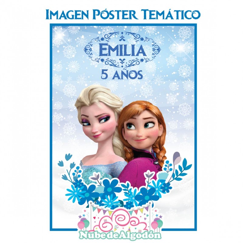 Cartel Afiche Cumpleaños Frozen