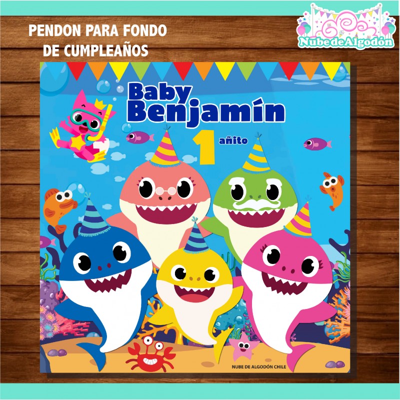 Pendón Baby Shark Niño Cumpleaños Personalizado - Nube de Algodón Chile
