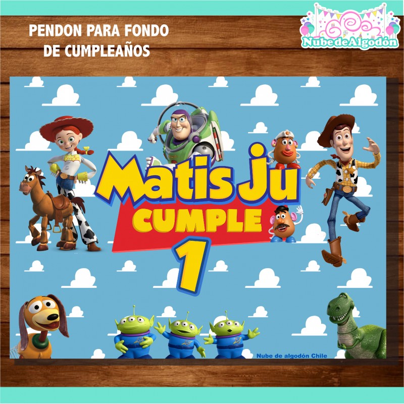 Pendón Toy Story Cumpleaños Personalizado - Nube de Algodón Chile