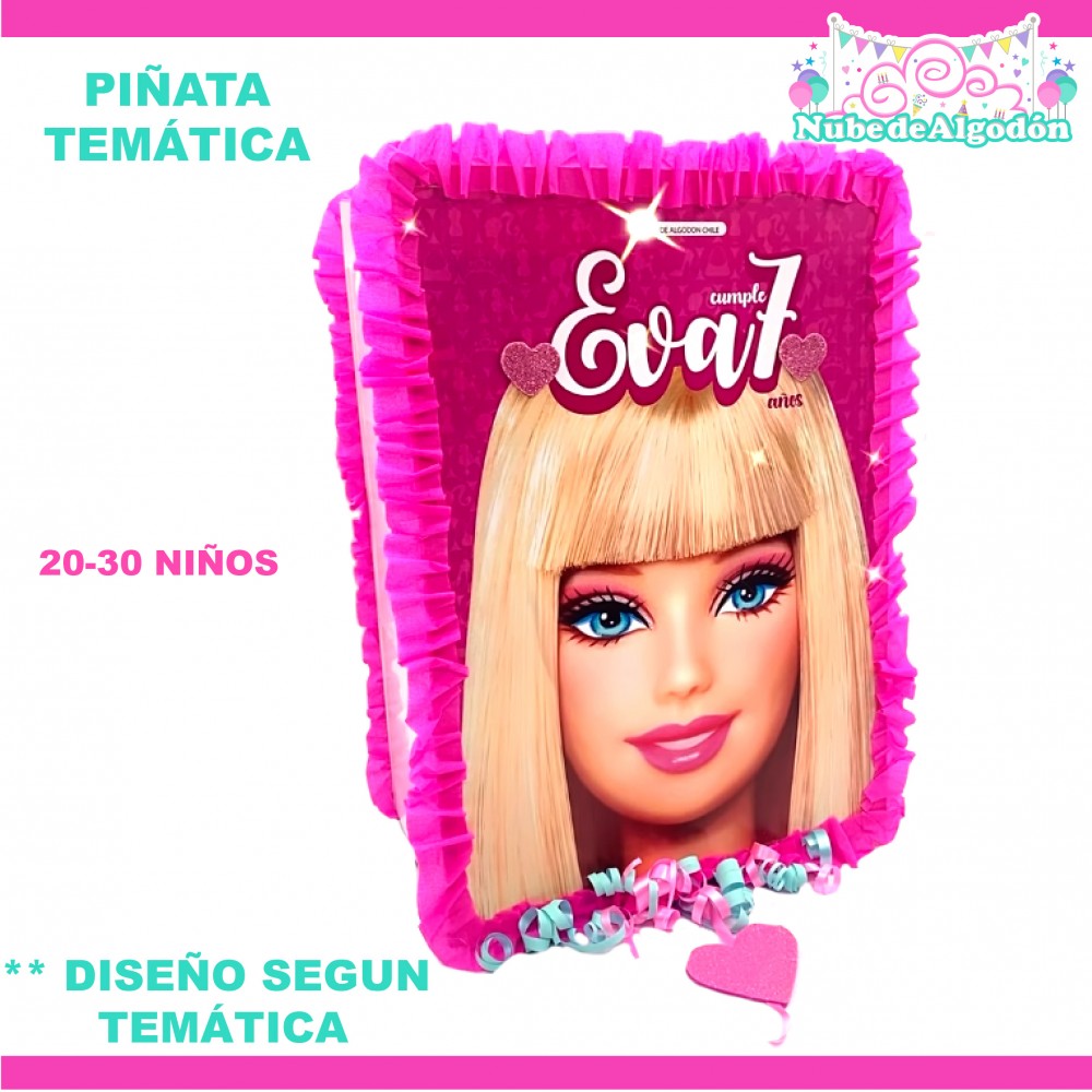 Piñata Barbie Cotillón Cumpleaños Personalizado- Nube de Algodon Chile