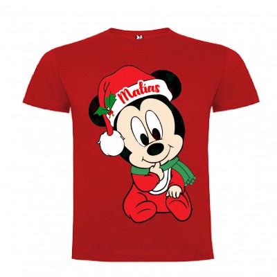 Polera Mickey Bebe Navidad...