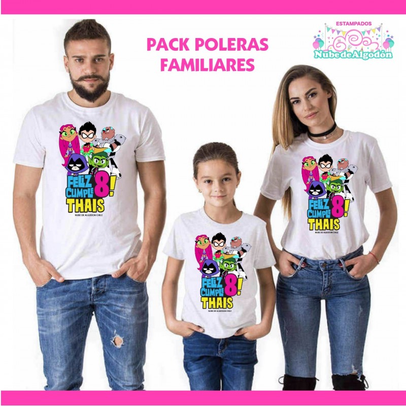 Pack Jovenes Titanes Poleras Estampadas Personalizadas Nube De Algodon Chile - camiseta del logo de los pequeños titanes de roblox